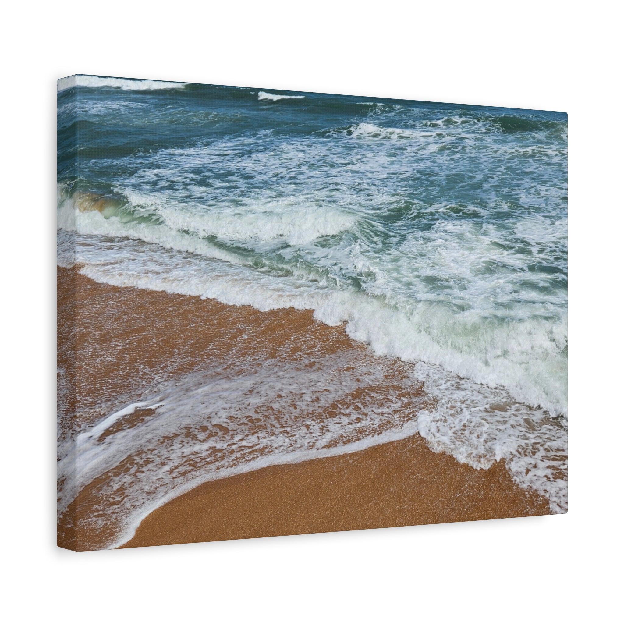 Coastal Waves Beach Canvas Print — Matte Stretched Ocean Wall Art
