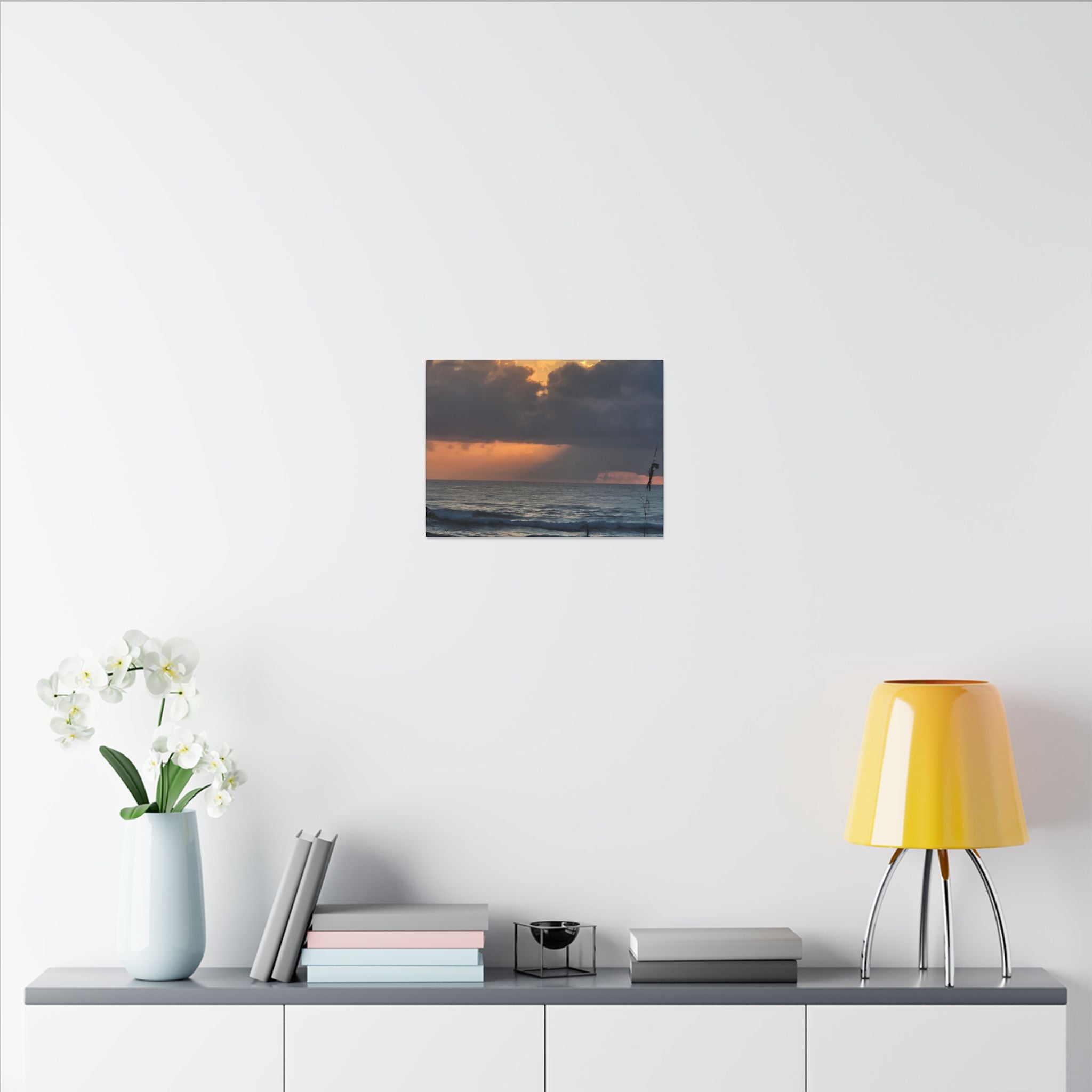 Sunset Ocean Canvas Print — Dramatic Cloudscape Beach Wall Art