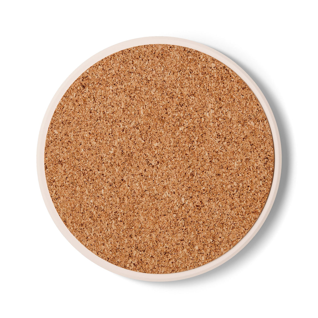 Seashell on Sand Ceramic Coaster — Beach Shoreline Drink Coaster