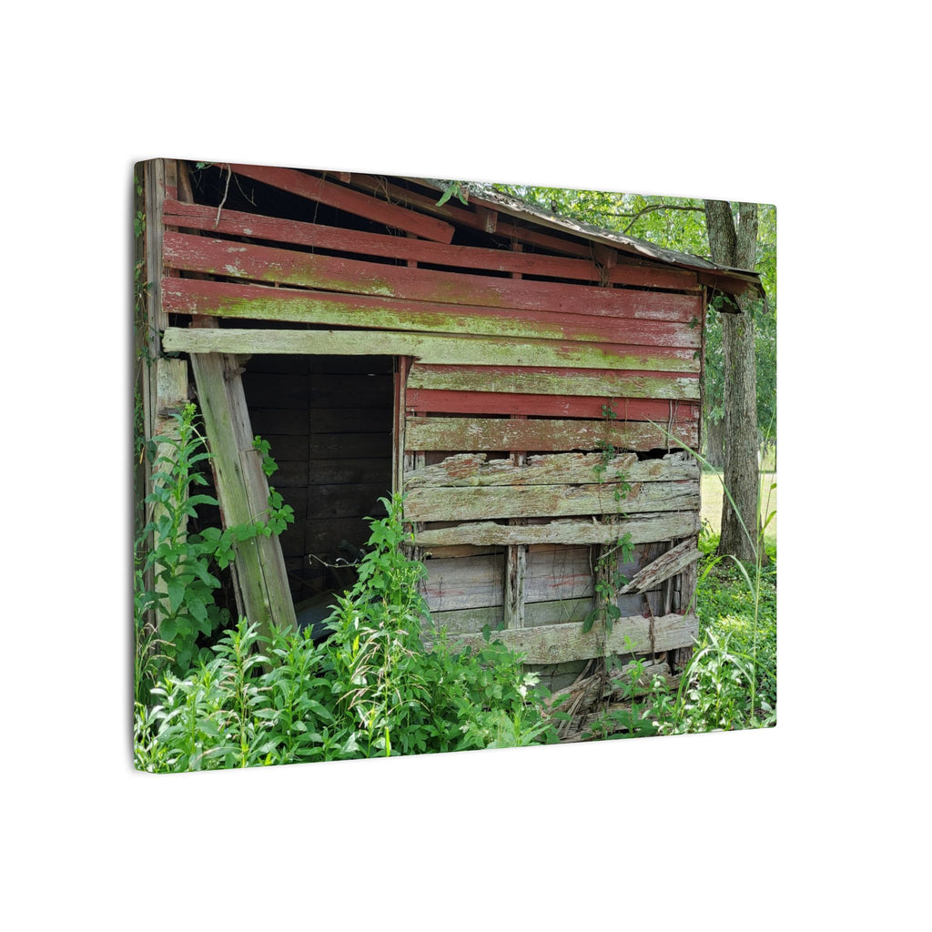Rustic Red Barn Canvas Wall Art — Vintage Farmhouse Photography Print
