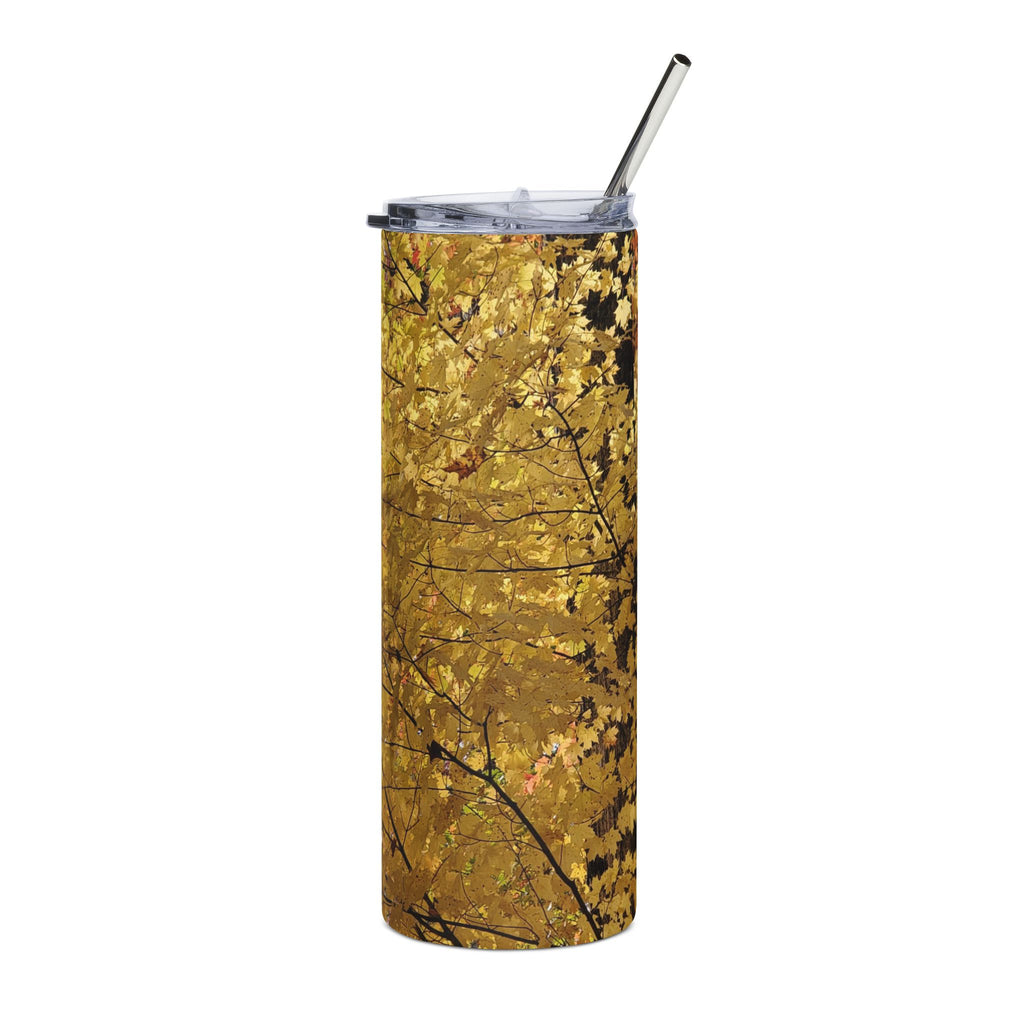 20oz Stainless Tumbler — Autumn Gold Leaf Travel Cup