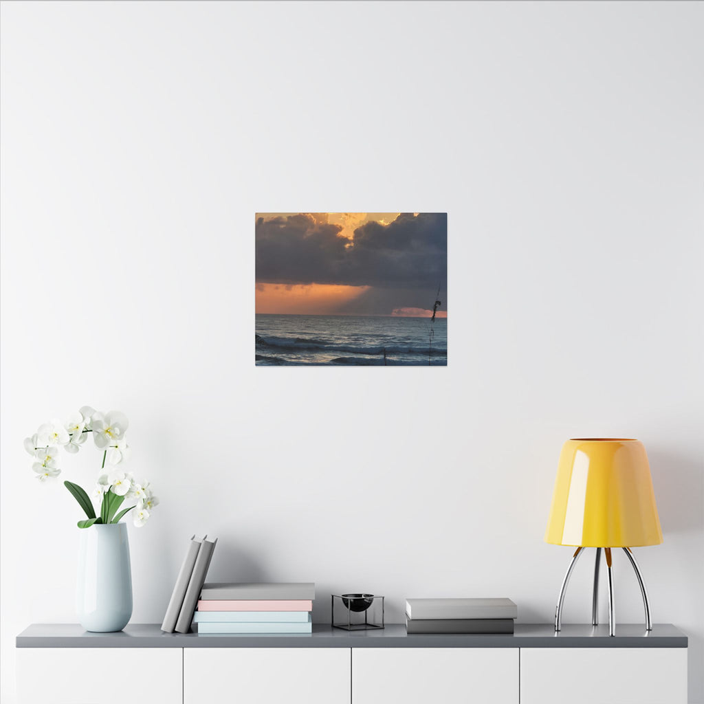 Sunset Ocean Canvas Print — Dramatic Cloudscape Beach Wall Art