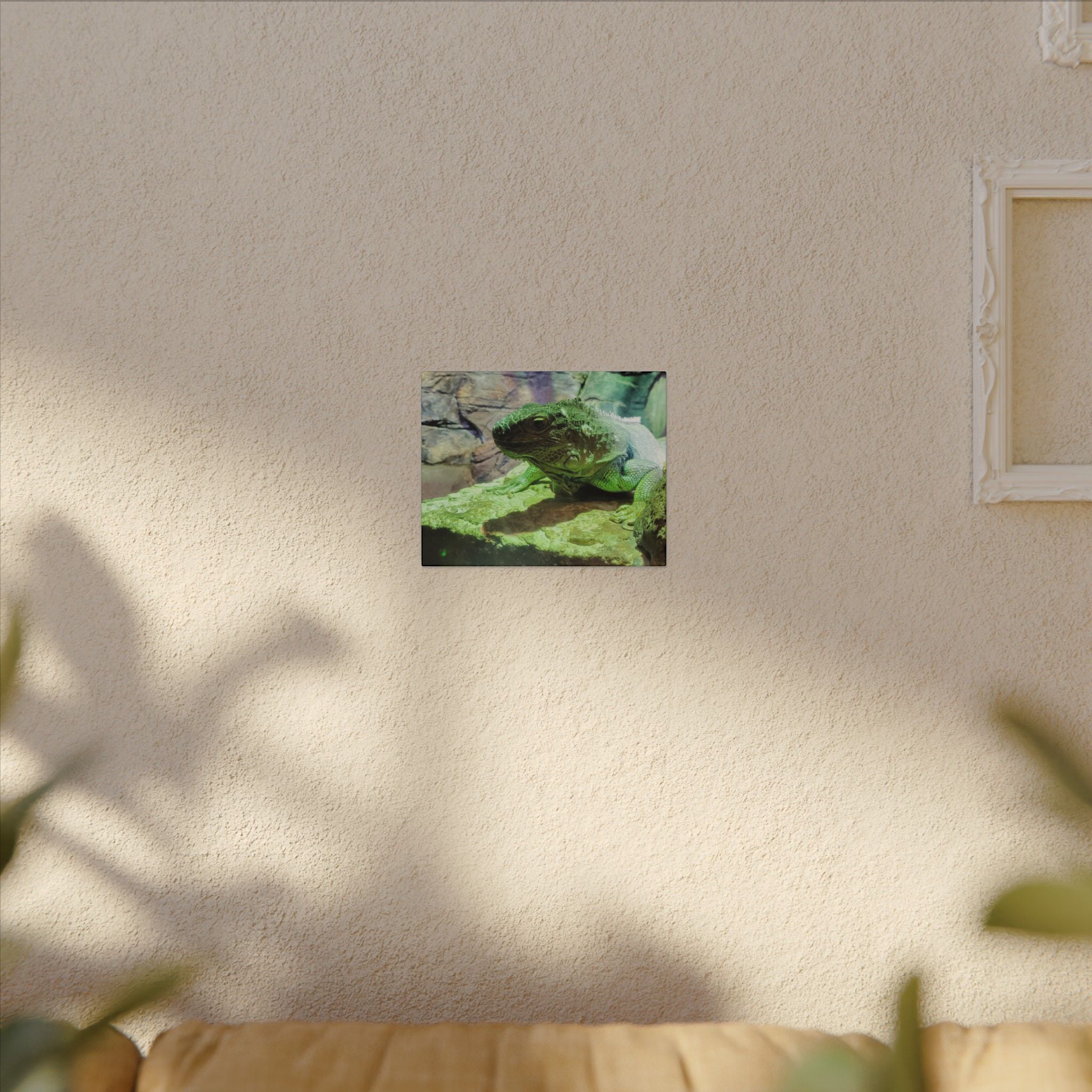 Green Iguana Reptile Wall Art Canvas – Wildlife Photo Matte Stretched Print