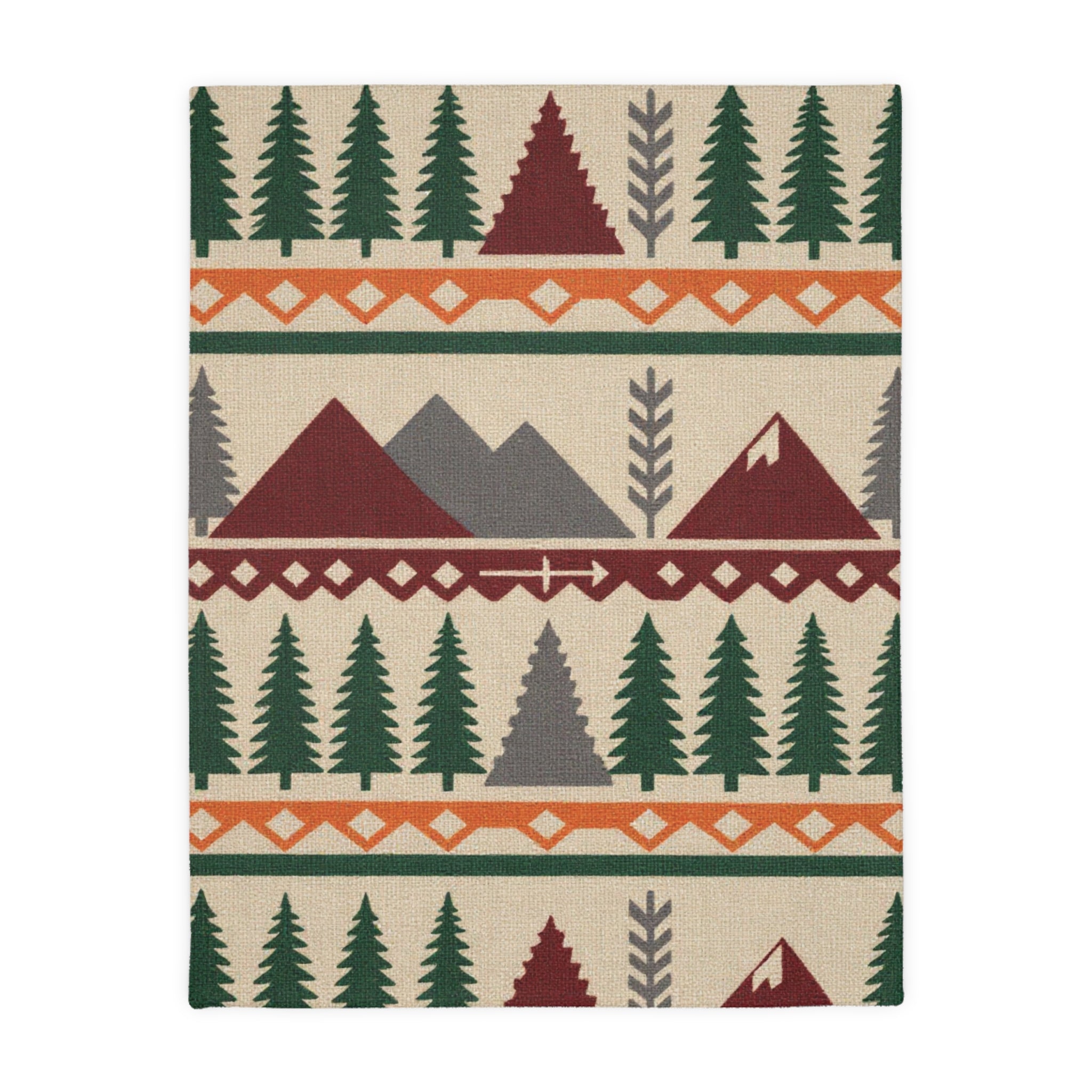 Northwood Lodge Blanket — Mountain & Pine Pattern Velveteen Throw