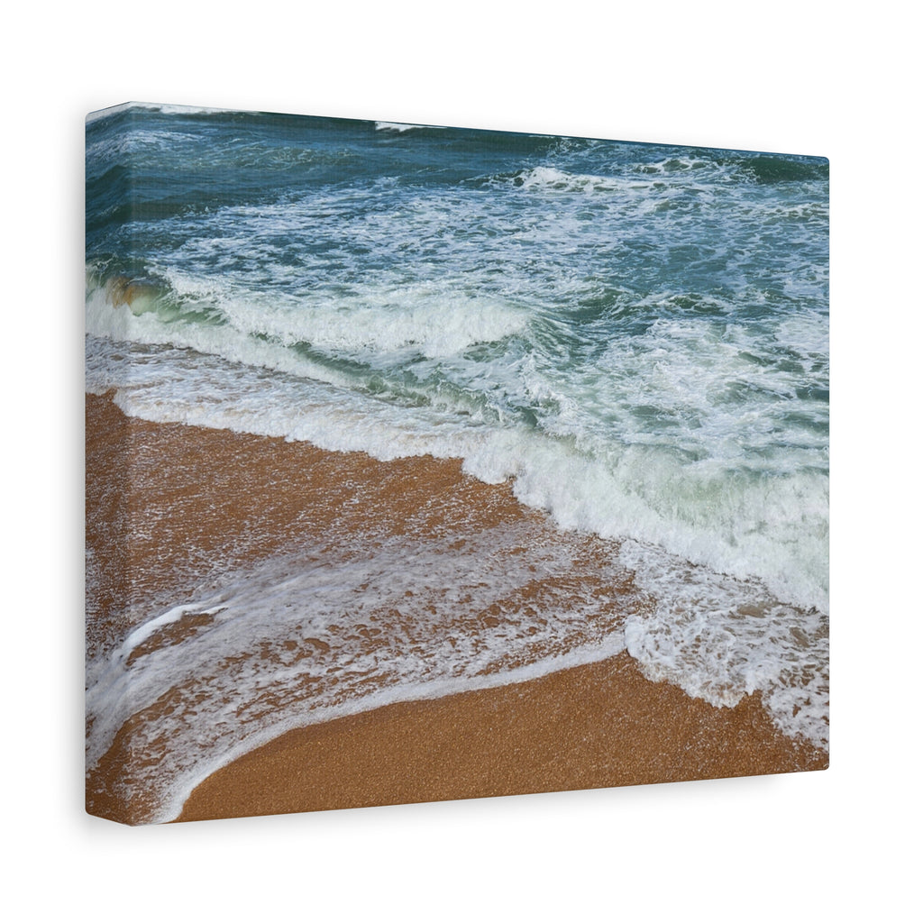 Coastal Waves Beach Canvas Print — Matte Stretched Ocean Wall Art