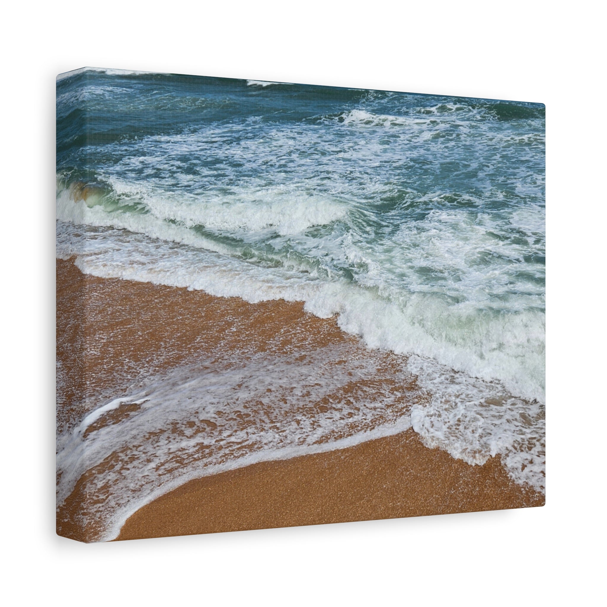 Coastal Waves Beach Canvas Print — Matte Stretched Ocean Wall Art
