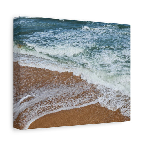 Coastal Waves Beach Canvas Print — Matte Stretched Ocean Wall Art
