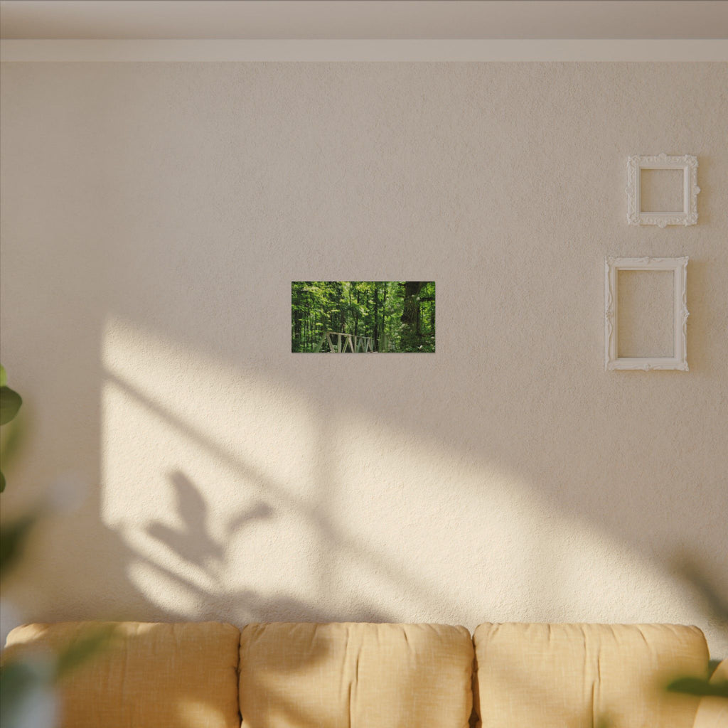 Forest Bridge Canvas Wall Art — Green Woodland Trail Photography