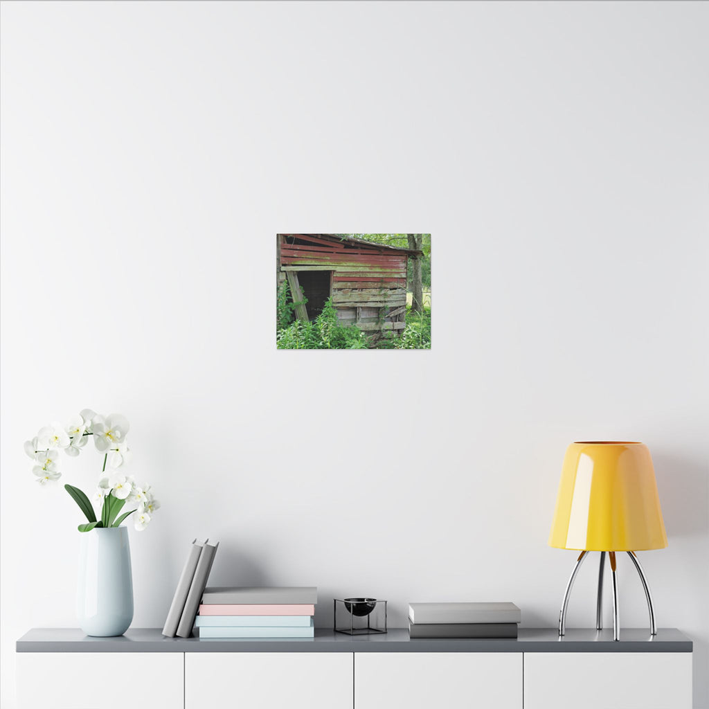 Rustic Red Barn Canvas Wall Art — Vintage Farmhouse Photography Print
