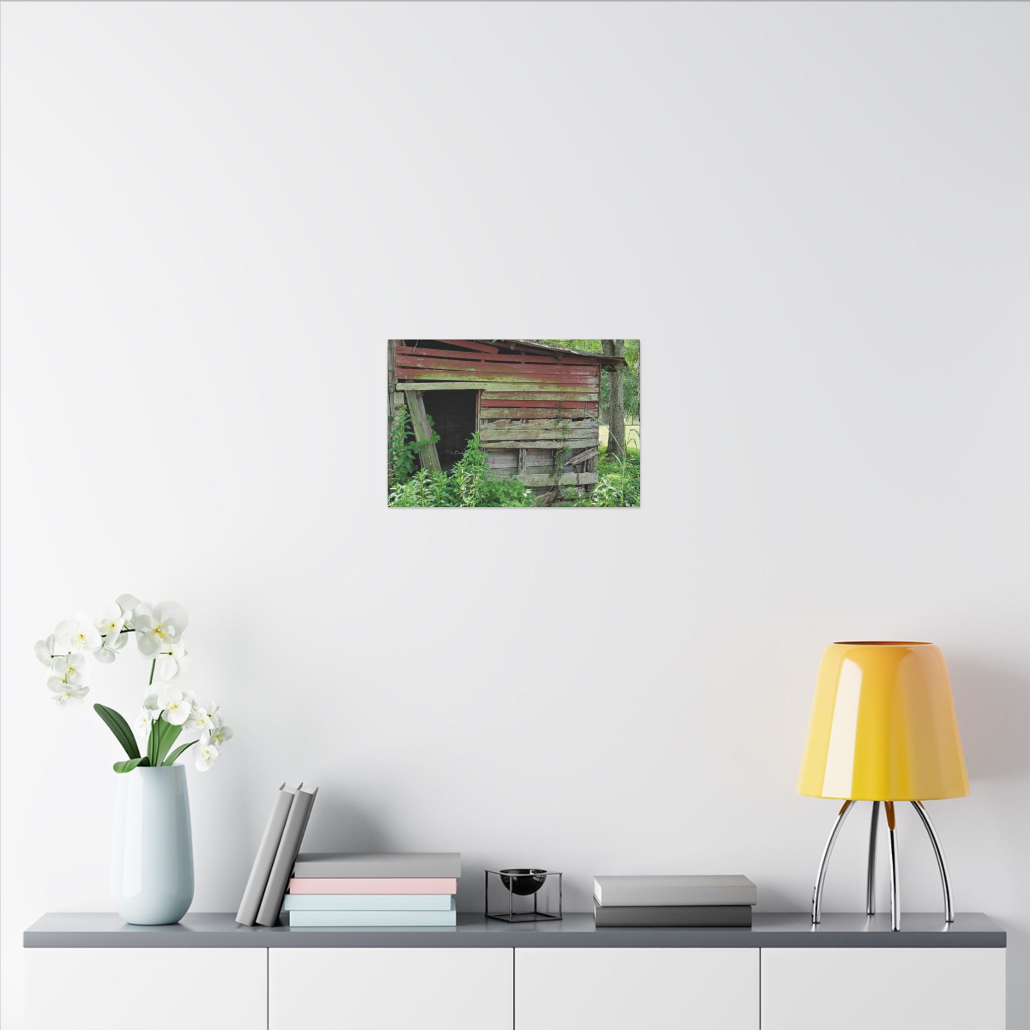 Rustic Red Barn Canvas Wall Art — Vintage Farmhouse Photography Print