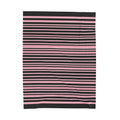 Pink & Black Striped Plush Blanket — Cozy Velveteen Throw for Home, Bedroom, Nursery