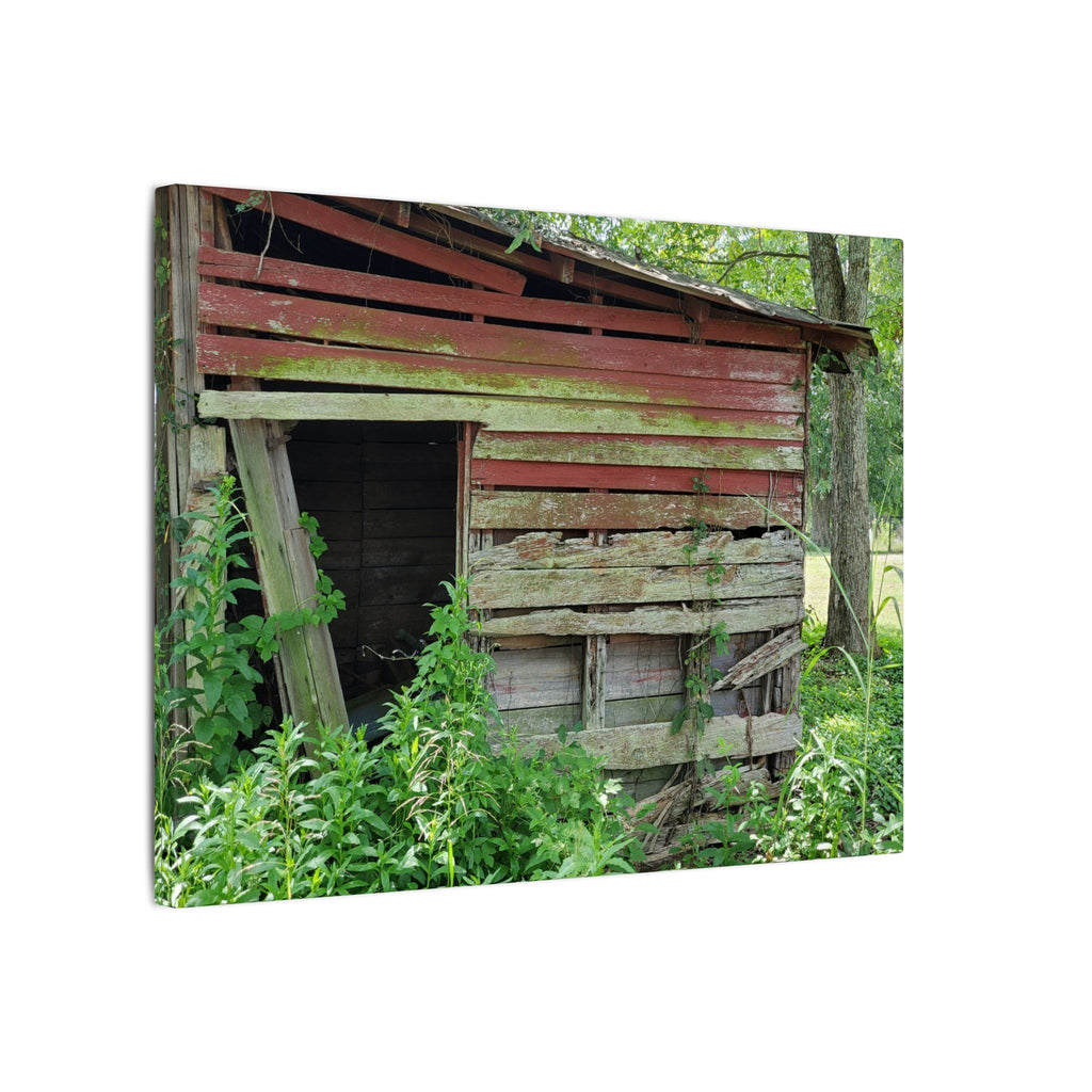 Rustic Red Barn Canvas Wall Art — Vintage Farmhouse Photography Print