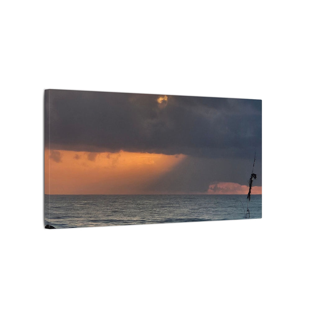 Sunset Ocean Canvas Print — Dramatic Cloudscape Beach Wall Art