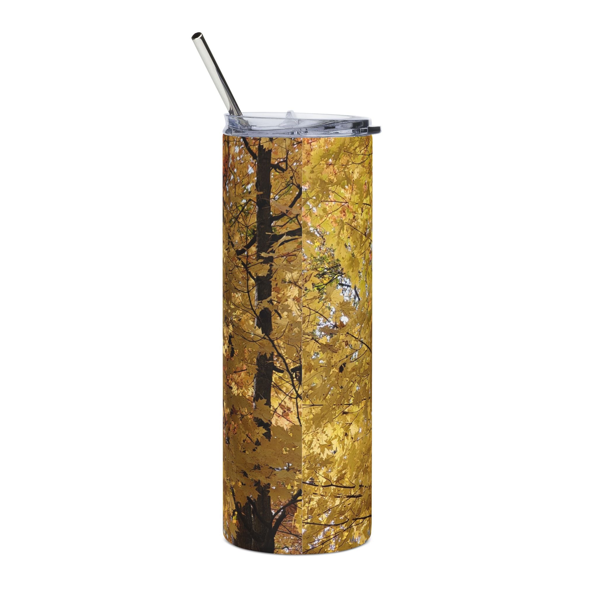 20oz Stainless Tumbler — Autumn Gold Leaf Travel Cup