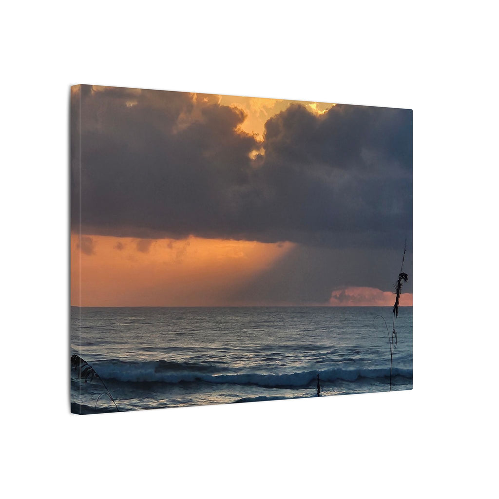 Sunset Ocean Canvas Print — Dramatic Cloudscape Beach Wall Art