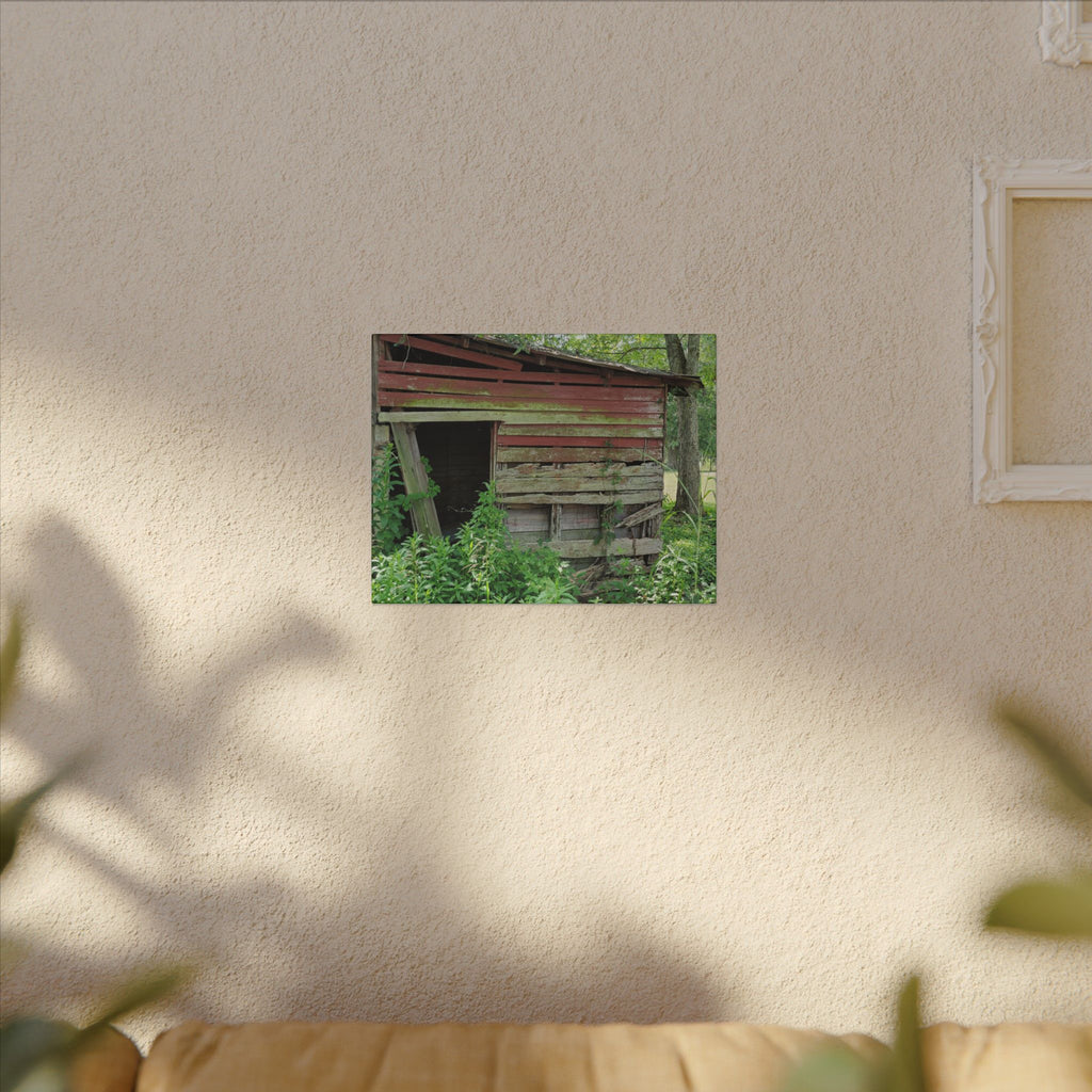 Rustic Red Barn Canvas Wall Art — Vintage Farmhouse Photography Print