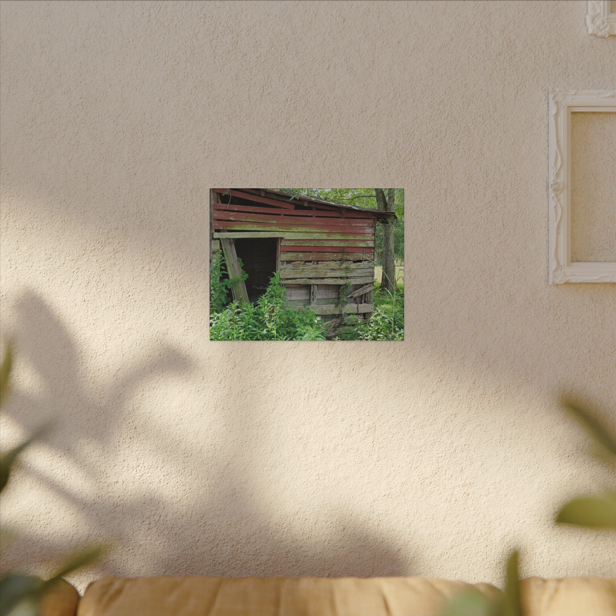 Rustic Red Barn Canvas Wall Art — Vintage Farmhouse Photography Print