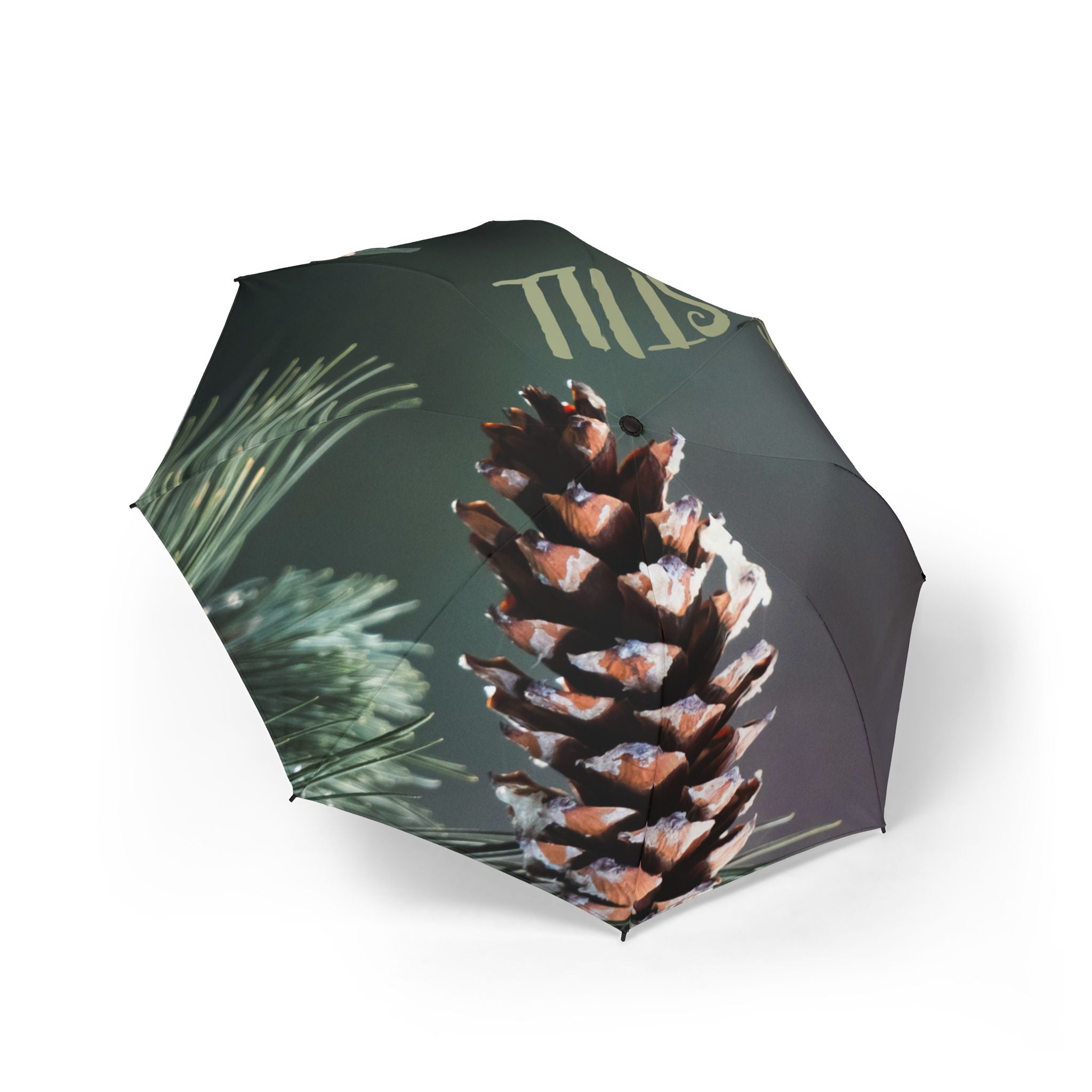 Pinecone Foldable Umbrella — Semi-Automatic Compact Rain Umbrella with Nature Pine Design