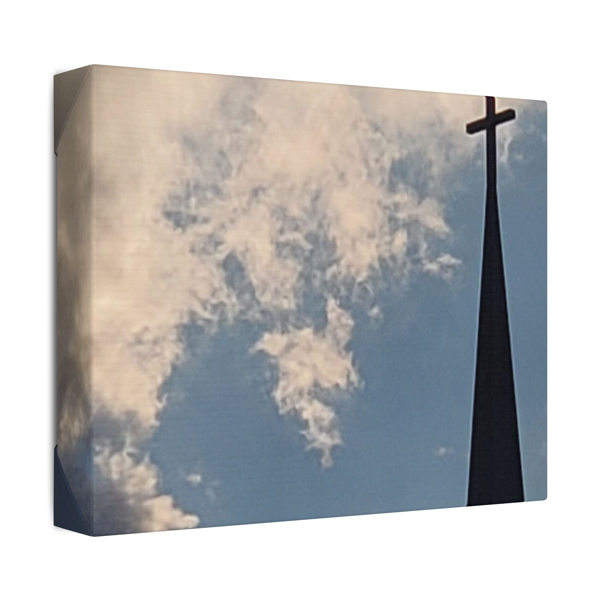 Church Cross Canvas Print — Faith Wall Art, Sky & Cloud Spiritual Home Decor
