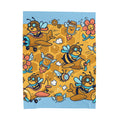 Plush Blanket — Cute Bee & Honey Cartoon Velveteen Throw
