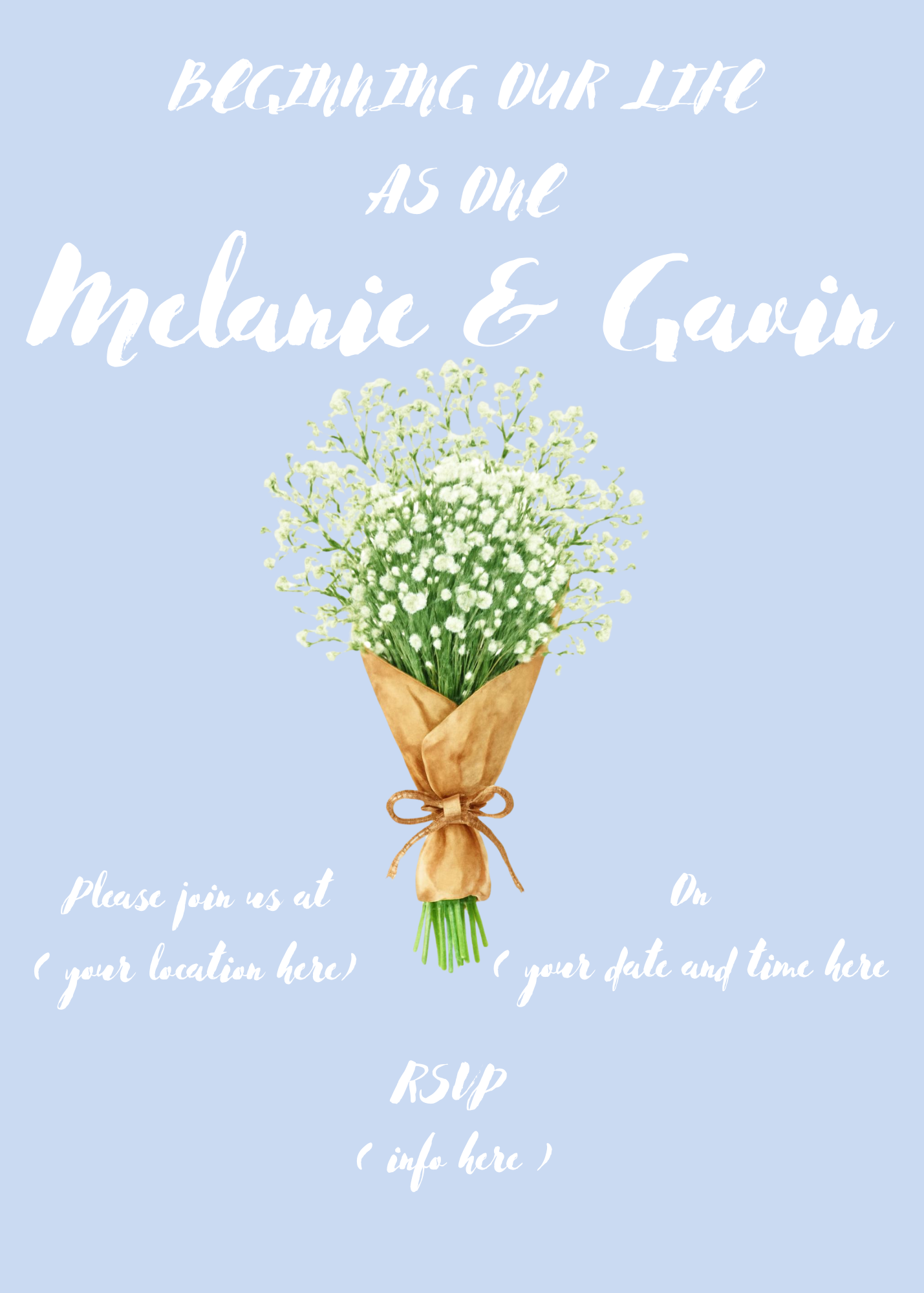 Digital product Beginning life together wedding invitation