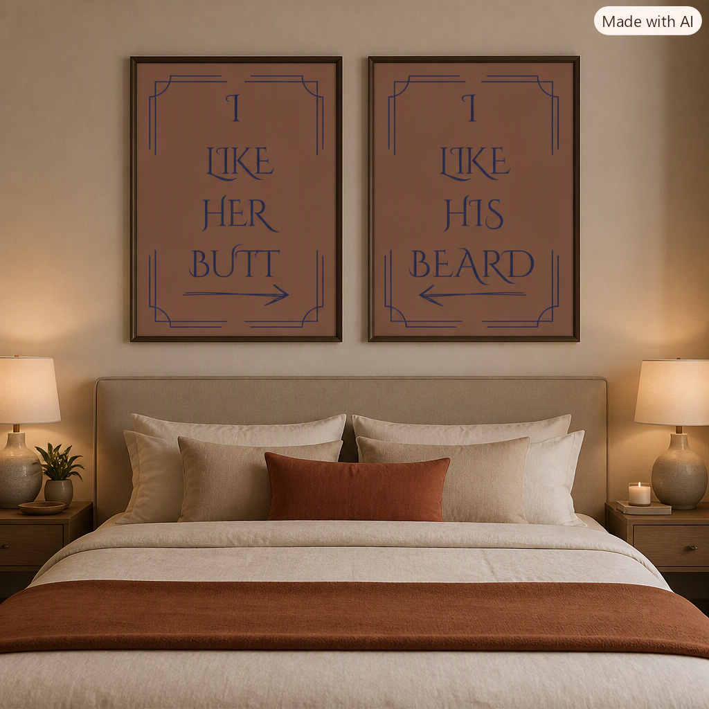 Digital product  HIS AND HERS FUN ROMANTIC HOME PRINTS TO FRAME