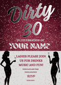 Digital product " DIRTY 30" BIRTHDAY INVITATION