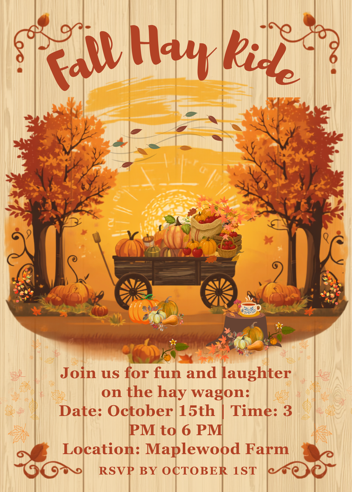 Fall Hay Ride Invitation | Editable Digital Download | Printable Party Invite