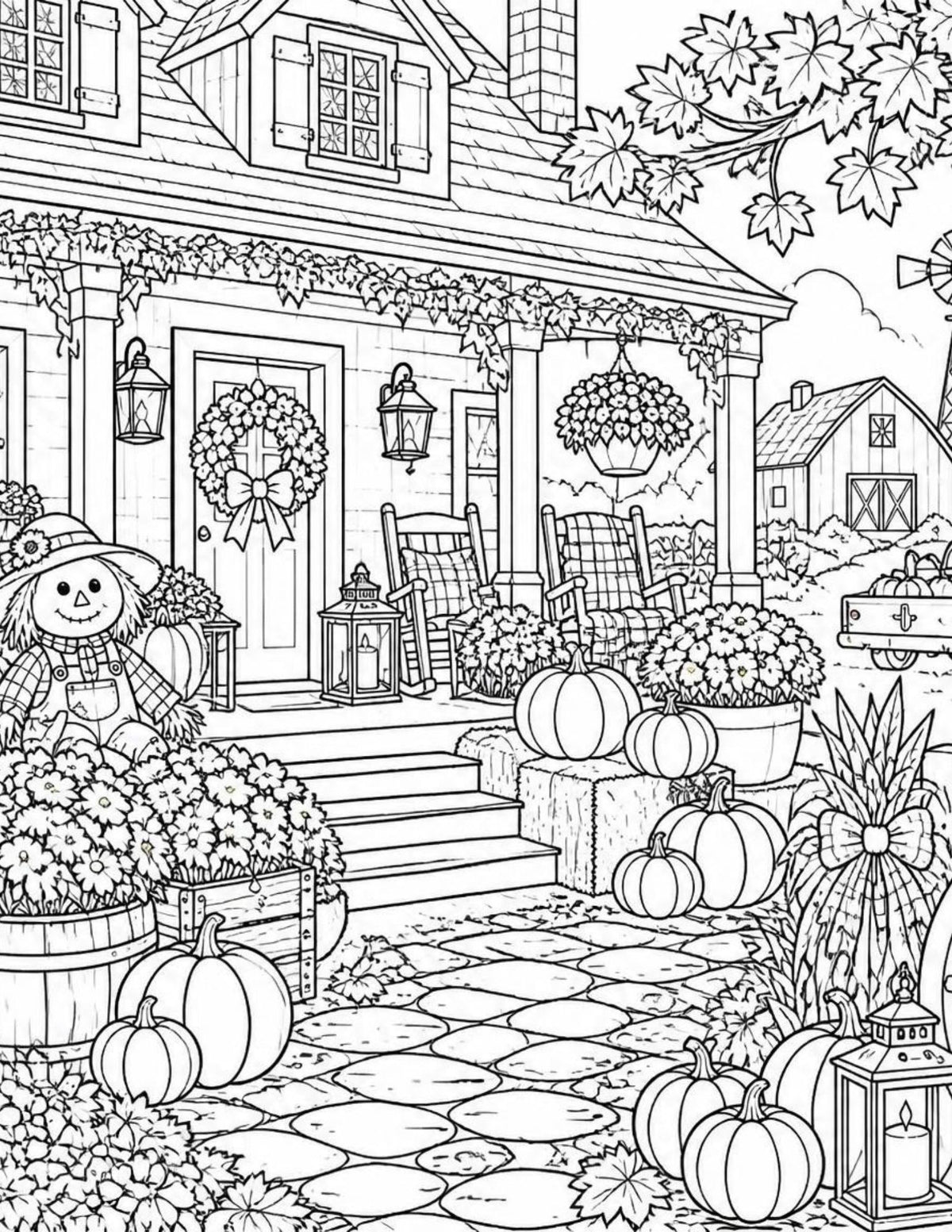 Digital product  FALL ON THE FARM COLOR SHEET