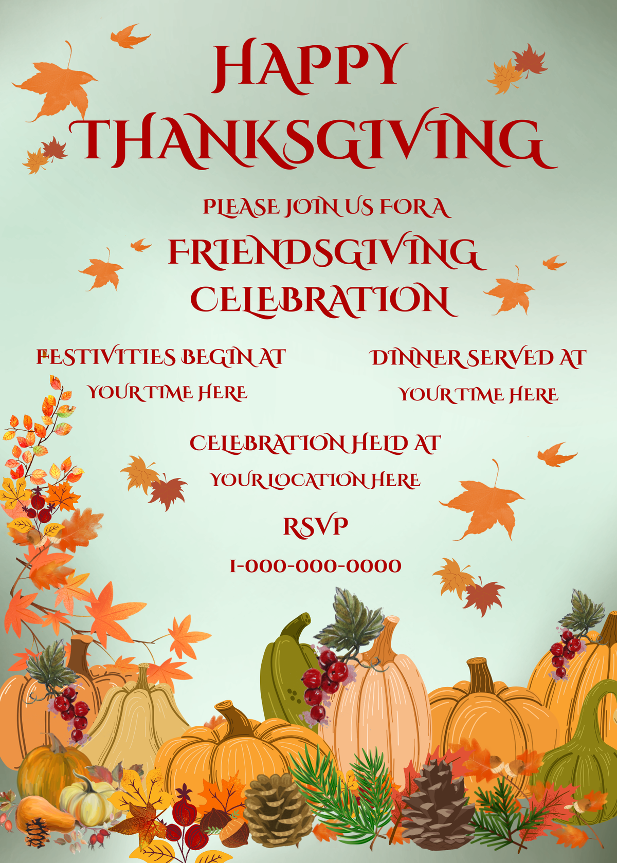 Friendsgiving Thanksgiving Invitation | Printable Digital Download