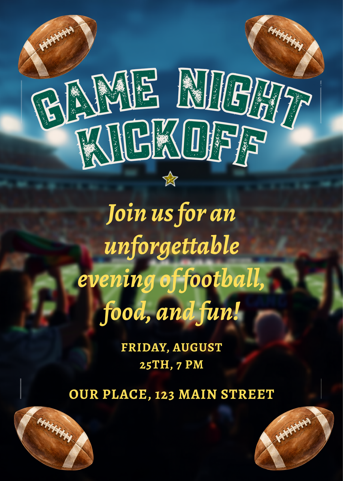 Game Night Kickoff Party — Printable Digital Invitation