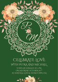 Boho Vintage Fall Wedding Invitation & Reception RSVP Card | 2-Card Digital Set