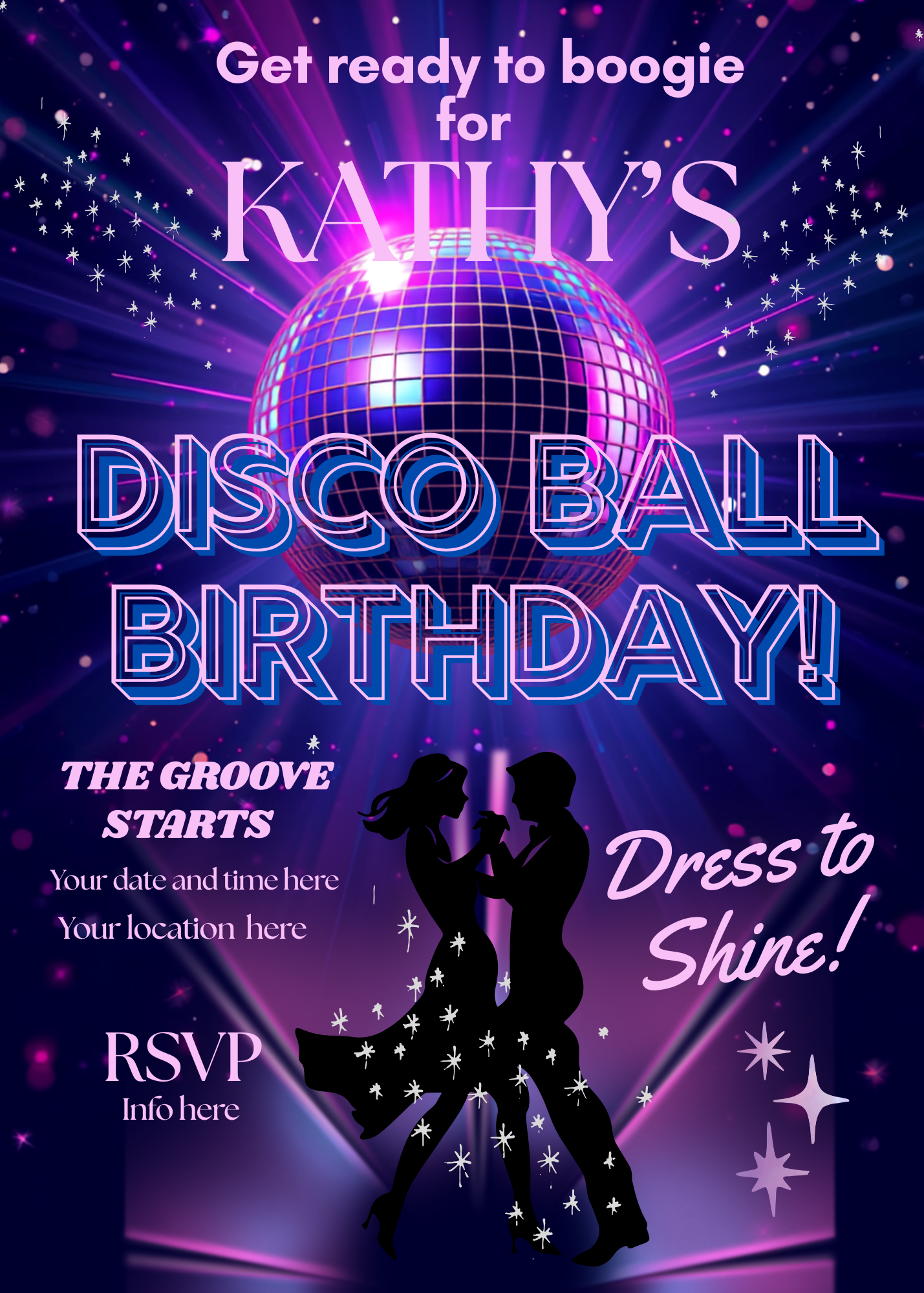 Digital product READY TO BOOGIE BIRTHDAY CARD