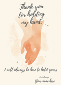 Digital product HOLDING HANDS THANK YOU CARD OR FRAMED GIFT