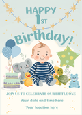 Digital product LITTLE BOYS 1ST BIRTHDAY
