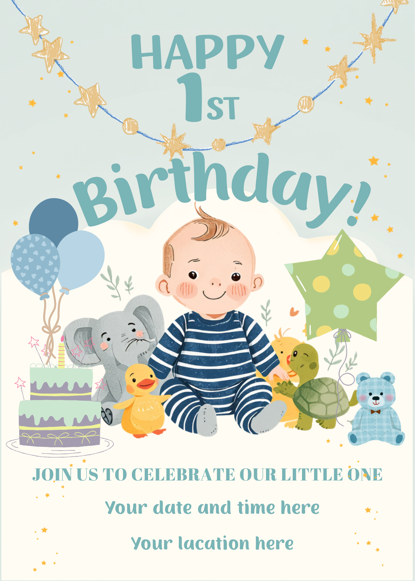 Digital product LITTLE BOYS 1ST BIRTHDAY