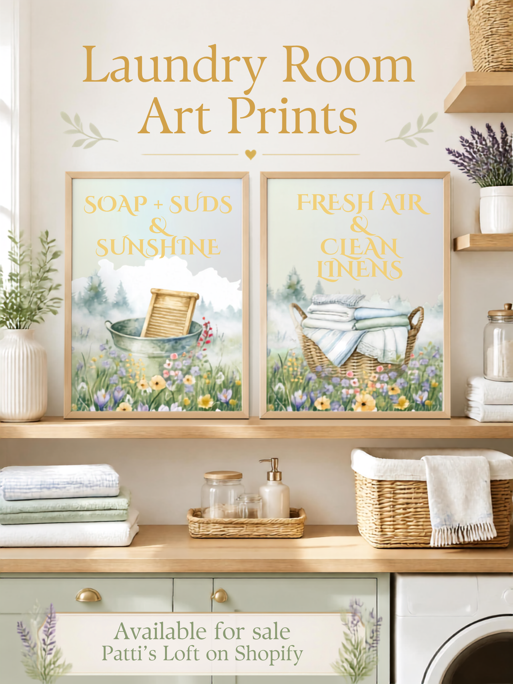 Frameable Laundry Room Art Printable | Cute Laundry Room Wall Decor