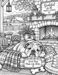 Digital product  BULLDOG ON FARM COLORING PAGE