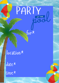 Digital product Pool Party Invitation