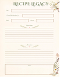 Digital product RECIPE LEGACY , PLANNER BOOK