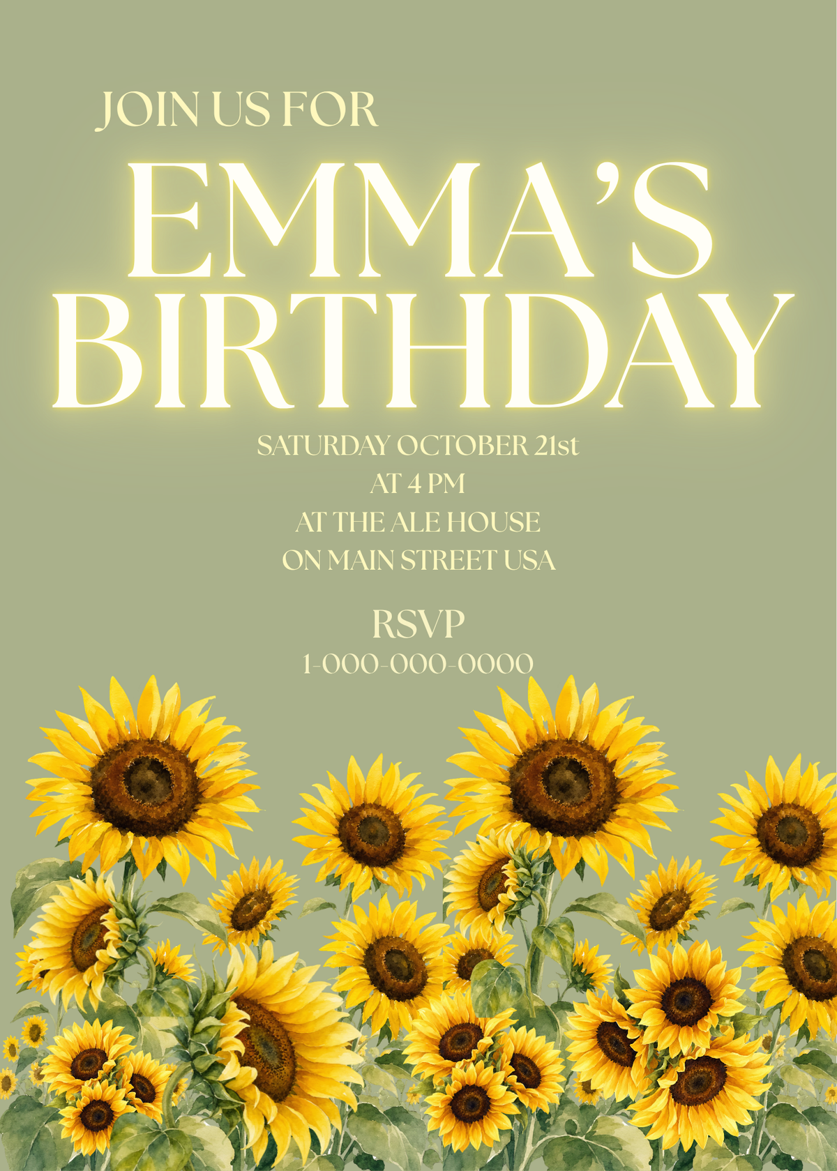 Digital product SUNFLOWER BIRTHDAY INVITATION