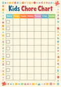 Digital product kids chore chart with puzzle borders