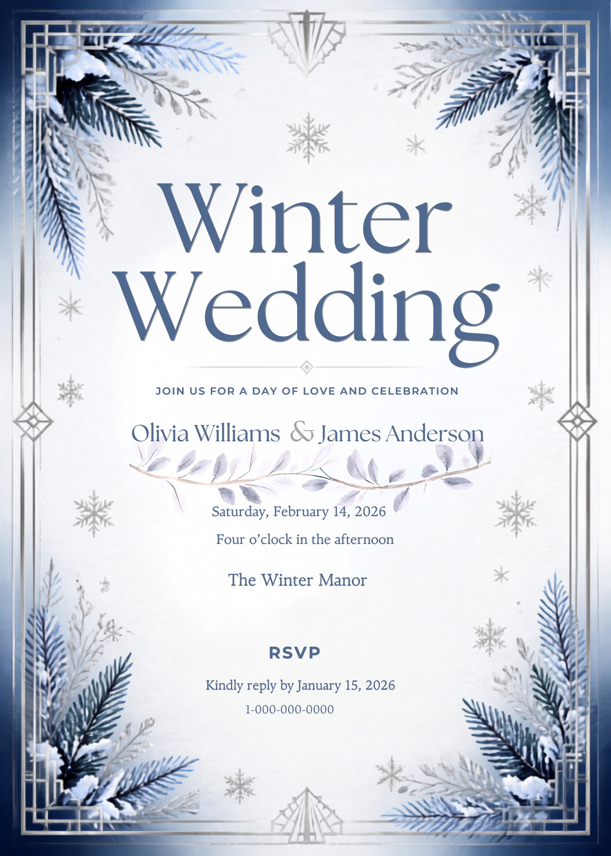 Digital product WINTER WEDDING INVITATION