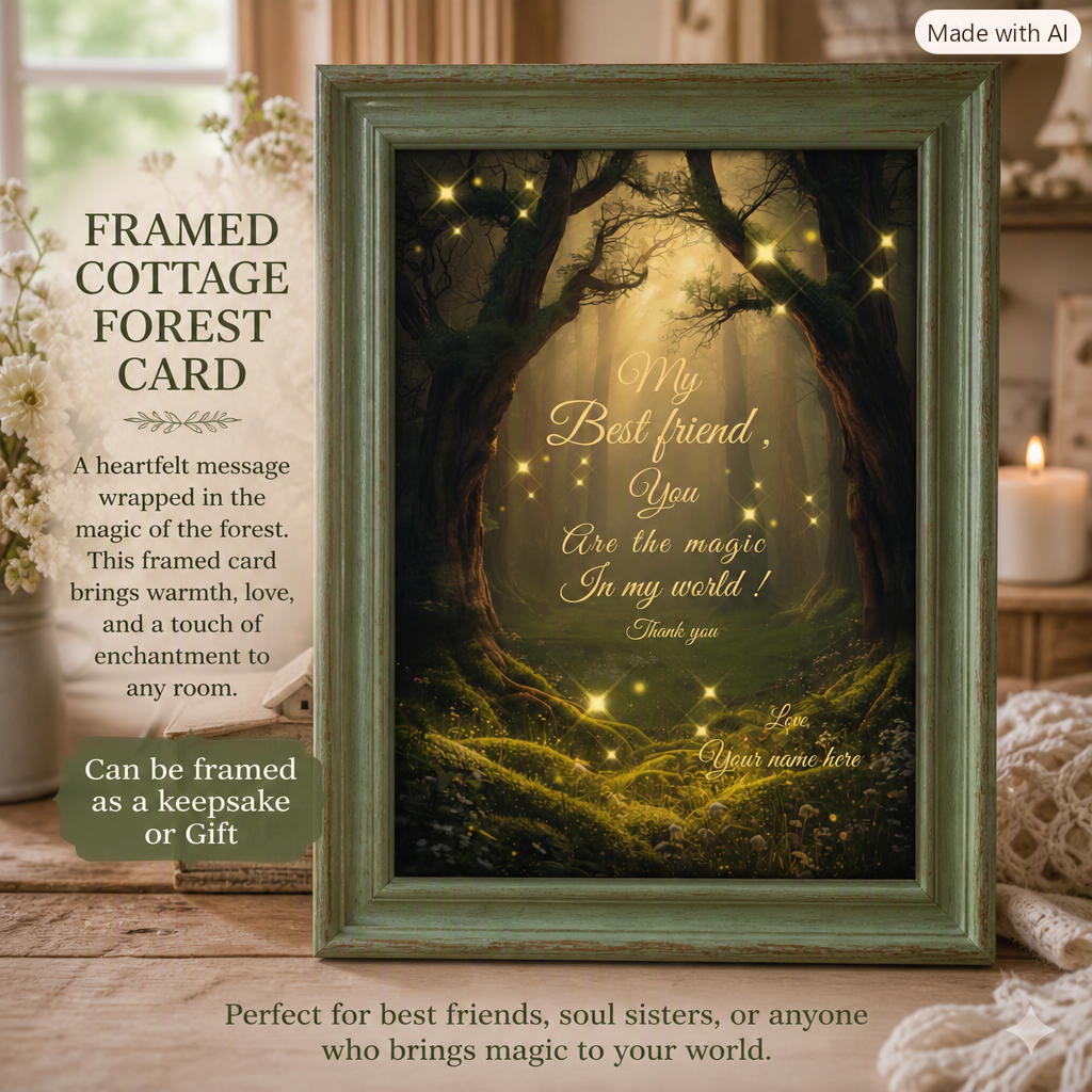 Digital product BEST FRIEND ENCHANTED FOREST THANK YOU CARD