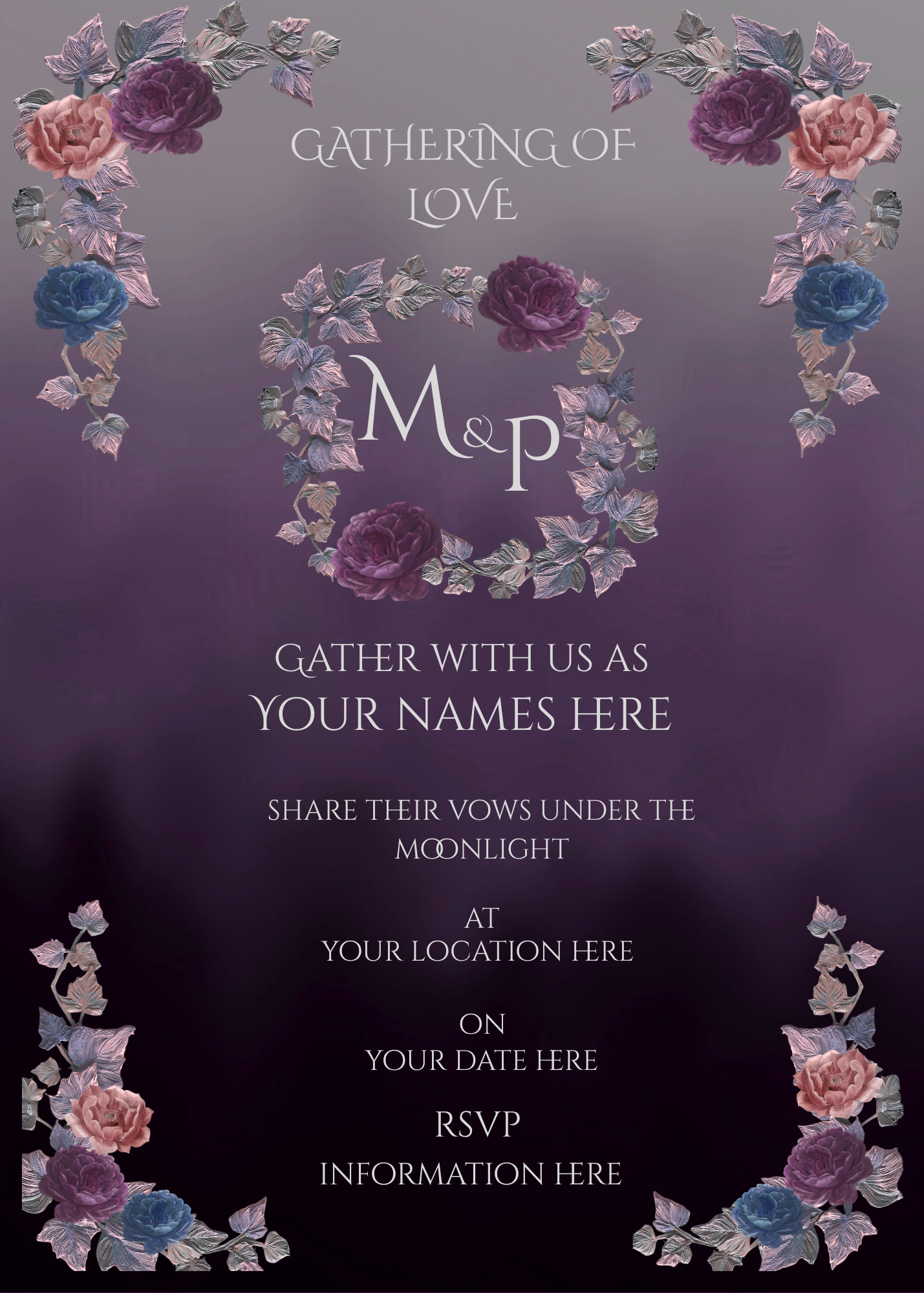Digital product  GATHERING OF LOVE  INVITATION WEDDING