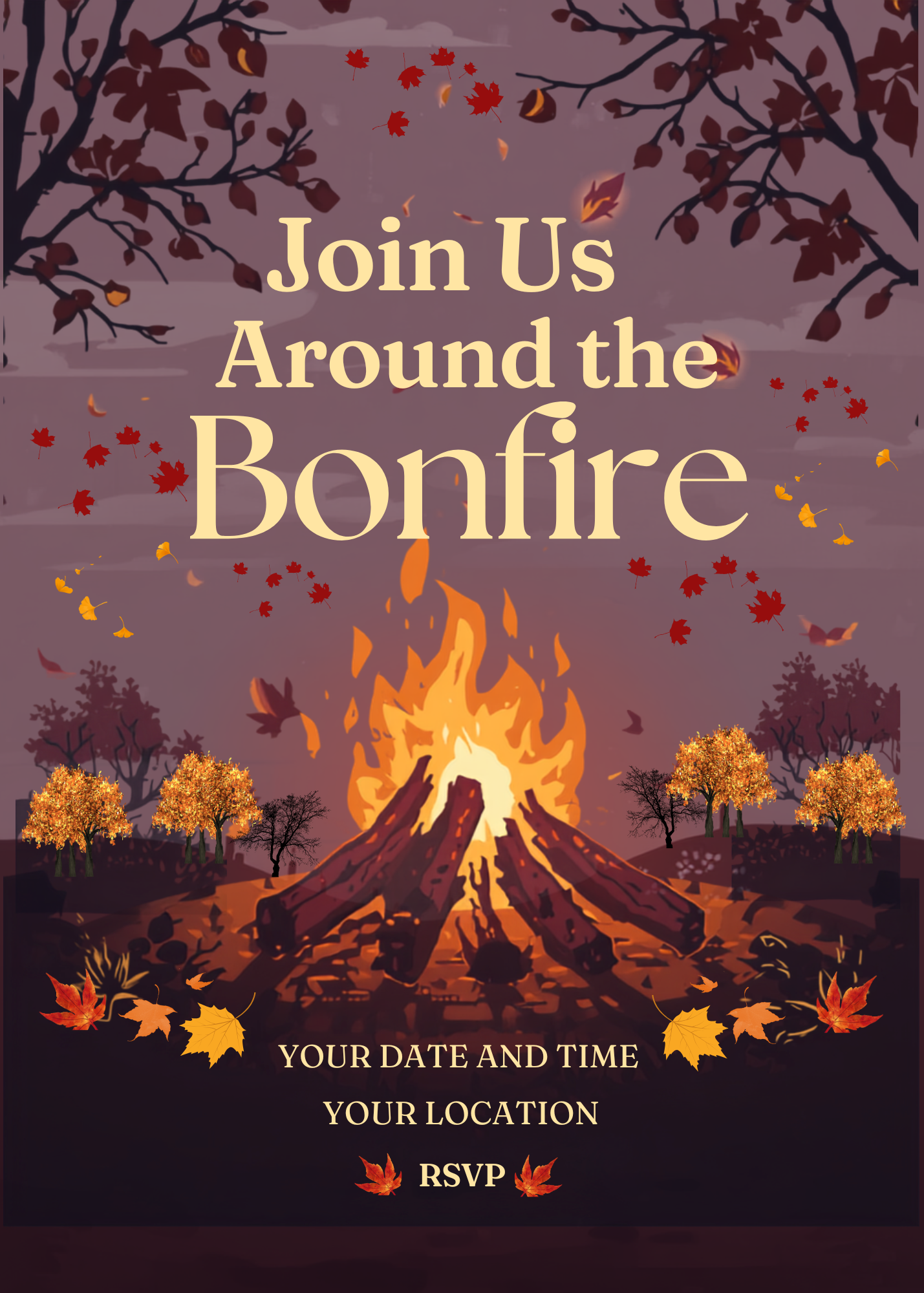 Digital product BONFIRE PARTY INVITATION